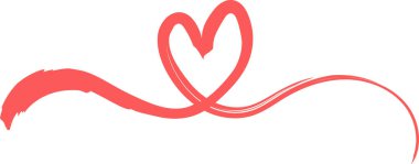 Fırça darbelerinin oluşturduğu kalp akış çizgisi, elle çizilen konik ve doku. Kaligrafik kıvrım bir aşk işareti yaratır ve aksanını geliştirir. Çizgi film vektör illüstrasyonu