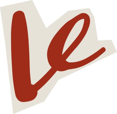 El yapımı kenarları ve katmanlı çizim şekli düz grafik tarzında pürüzsüz fırça senaryosu ile kesilmiş V harfi. Yırtık doku, kolaj tipografisini işaret ediyor. Çizgi film vektör illüstrasyonu