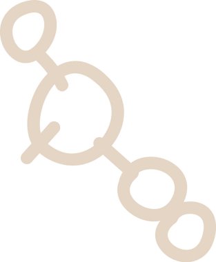 Birbirine bağlı oval halkalar ve pürüzsüz dış hatlarla boncuk hattı sanatı. Mücevher iplikçikleri birbirine bağlı halkalar ve en az vuruş şeklini gösteriyor. Çizgi film vektör illüstrasyonu