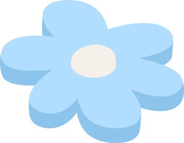 Yuvarlak taç yapraklı çiçek boncuğu ve temiz düz bir şekilde yumuşak gölgelendirme. Tılsım pürüzsüz bir görünüm ve ince bir derinlik gösteriyor. Boncuk deliğinden anlaşılıyor. Çizgi film vektör illüstrasyonu