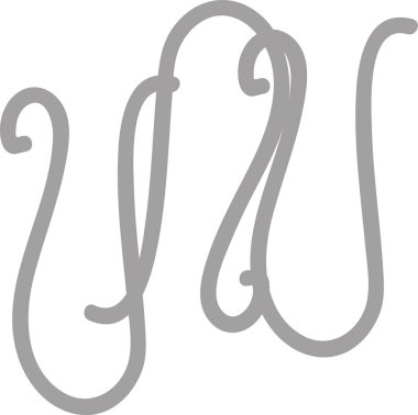 Düzgün düz bir hatla döngü vuruşları olan kıvrımlı hat. Akan yol süslemeli harf biçiminde kıvrımlar oluşturur. Çizgi film vektör illüstrasyonu