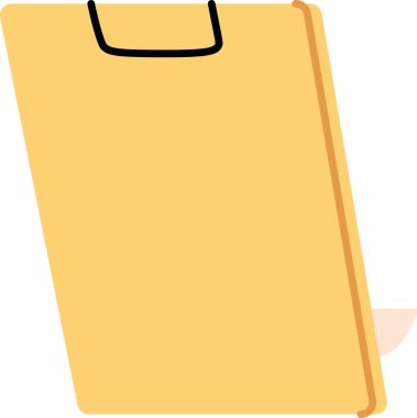 Kağıt ve metal klipsli pano, temiz kenarlar ve yumuşak gölgeler. Organizasyon sembolü, görev listesi, kontrol listesi, ofis iş akışı, verimlilik. Çizgi film vektör illüstrasyonu.