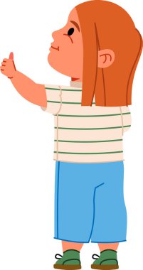 Kız tebeşirle, temiz çizgilerle ve pürüzsüz gölgelerle kaldırımda diz çöker. Çocuk kaldırım karalamaları, el yazmaları ve yerde şekiller yaratıyor, yumuşak hatlar. Çizgi film vektör illüstrasyonu