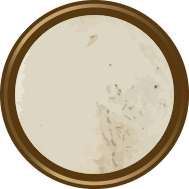 Tortilla yuvarlak düz ekmek, yukarıdan kızarmış noktalar ve kabuk halkası ile görülüyor. Mutfak sembolü, yemek konforu, atıştırmalık tabanı ve orijinallik. Çizgi film vektör illüstrasyonu.