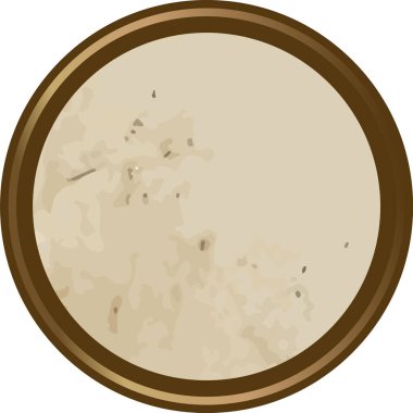 Yukardan görülebilen tortilla yuvarlak, rustik dokusu ve kavrulmuş kenarı var, boş arka planda izole edilmiş. Yemek, atıştırma, paket, konfor yemeği ve orijinalliğin sembolü. Çizgi film vektör illüstrasyonu.