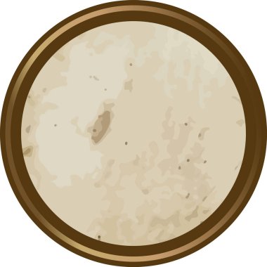 Yukardan görünen tortilla, dokulu yüzeyi ve yumuşak tahıl detaylarıyla yuvarlak bir çerçevede. Rahatlatıcı yiyeceklerin, paket altının, atıştırmalıkların ve ev yapımı yemeklerin sembolü. Çizgi film vektör illüstrasyonu.