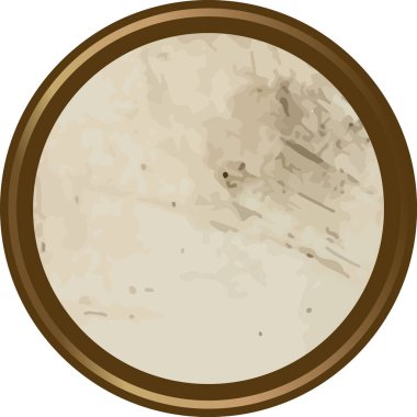 Yüzüğün içinde grunge sıçraması olan kahve lekesi çemberi, pürüzlü doku ve aşınmış kenar. Dağınıklığın sembolü, klasik titreşim, özgünlük ve kafein enerjisi. Çizgi film vektör illüstrasyonu.