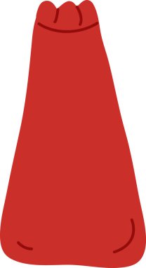 Pelerin ince kıvrımlı ve beyaz üzerine izole edilmiş, akışkan bir şekle bürünmüş. Kahramanlık, güç, koruma ve başarı ve liderlik için cesaret sembolü. Çizgi film vektör illüstrasyonu.