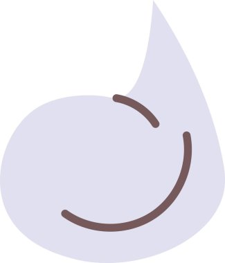 Kıvrımlı gülüşlü ve yuvarlak gözyaşı damlacıklı su damlası, temiz çizgilerle özetlenmiş. Saflığın, tazeliğin, özenin, sağlığın ve ekolojik mesajın sembolü. Çizgi film vektör illüstrasyonu.