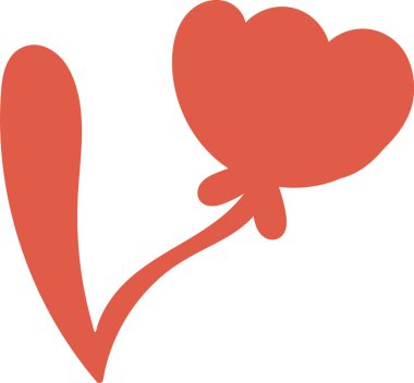 Yuvarlak taç yapraklı bir çiçek ve kalın bir siluet şeklinde kıvrımlı bir gövde. Aşkın, büyümenin, romantizmin ve doğa uyumu sembolü. Çizgi film vektör illüstrasyonu.