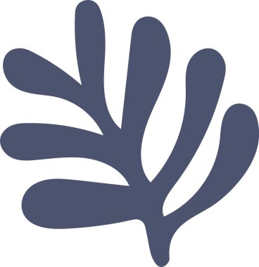 Yuvarlak ön kısımları ve düzgün grafik şeklinde kalın hatları olan yaprak silueti. Doğanın, büyümenin, sağlığın ve eko marka kimliğinin sembolü. Çizgi film vektör illüstrasyonu.