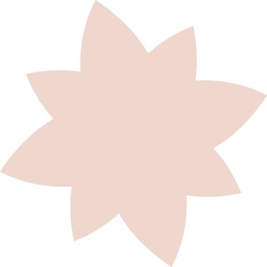 Yuvarlak yapraklı sekiz noktalı çiçek amblemi boş arkaplanda temiz bir siluet oluşturuyor. Doğanın sembolü, saflık, spa ve markalaşma ya da kalıp kullanımı için uyum. Çizgi film vektör illüstrasyonu.