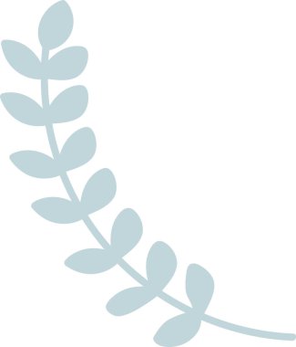 Yuvarlak yapraklı Laurel dalı temiz siluet çizgisinde yumuşak bir yay oluşturuyor. Şeref, zafer ve ödül, çelenk ve rozet teması için başarı sembolü. Çizgi film vektör illüstrasyonu.