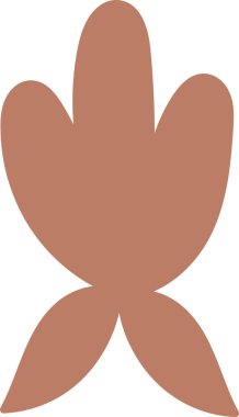 Üç loblu siluet ve iki sivri yapraklı yaprak. Doğanın, büyümenin, çevreci kimliğin ve organik markanın sembolü. Çizgi film vektör illüstrasyonu.