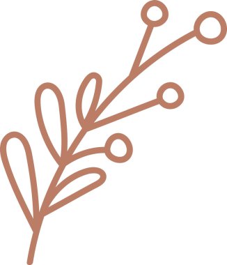 Böğürtlenli dal, pürüzsüz kulaç ve yuvarlak tomurcuklarla temiz bir hat olarak çizilmiş. Doğanın, büyümenin, organik saflığın ve botanik zarafetin sembolü. Çizgi film vektör illüstrasyonu.