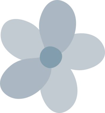 Beş yuvarlak yapraklı çiçek ve temiz çizgi film şeklinde merkezi disk. Doğanın sembolü, saflık, büyüme ve bahar çiçekli süsleme ve damgalama motifi. Çizgi film vektör illüstrasyonu.