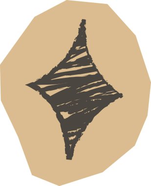 Kaba el çizimi çizimi, yırtık kağıt üzerinde çizgili çizgili çizim, grunge işaretli görünüm. Yaratıcılığın, başarının, el yapımı cazibenin sembolü. Çizgi film vektör illüstrasyonu.