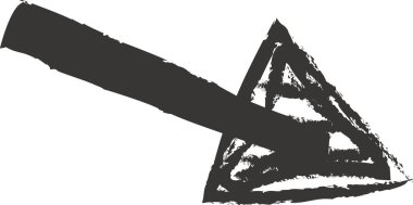 Kaba fırça darbesiyle anarşi sembolü ve elle çizilmiş grunge görünümlü sıkıntılı doku. İsyan, protesto, özgürlük ve karşı kültür kavramı. Çizgi film vektör illüstrasyonu.