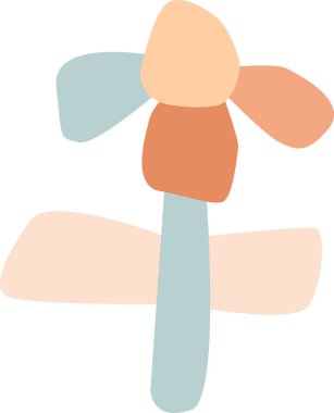 Yuvarlak geometrik yapraklardan oluşmuş ve yumuşak organik kenarları olan bir çiçek. Çocuk temaları ve çocuk odası dekorları için masumiyet, büyüme ve bahar havasının sembolü. Çizgi film vektör illüstrasyonu.