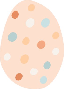 Benekli yumurta, pürüzsüz puantiyeli, yumuşak yuvarlak şekilli, temiz çizgili, ve yumuşak gölgeli. Paskalya neşesinin, kutlamaların, sürprizlerin ve çocuk oyuncaklarının sembolü. Çizgi film vektör illüstrasyonu.