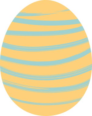 Kaba fırça bantlı yumurta ve düzgün oval hatlı çizgi film işi. Bayram neşesinin, bahar şenliğinin ve kutlama dekorunun sembolü. Çizgi film vektör illüstrasyonu.