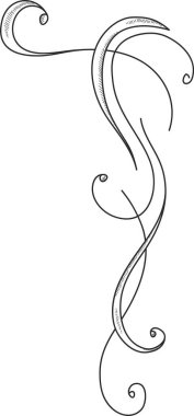 Kıvrımlı tomarlarla süslü köşe süsleri ve elle çizilmiş kalem kuluçkaya yatmalar. Zarafet, dekorasyon, klasik çerçeve aksanı ve davet sınır motifi. Çizgi film vektör illüstrasyonu.