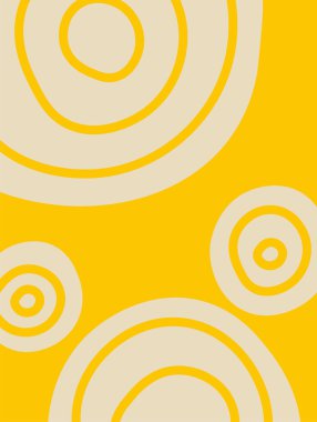 Konsantrik spiral daireler, el çizimi döngüler ve düzgün kıvrımlarla retro desen boyunca tekrar eder. Dolce Vita 'yı, sıcaklığı, iyimserliği, mevsimlik markalaşma için boş zamanı çağrıştırıyor. Çizgi film vektör illüstrasyonu.