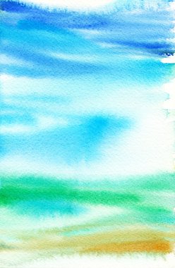 plaj soyut arka plan, leke, çizgiler, bulanıklık, deniz, okyanus, gökyüzü, suluboya boyama