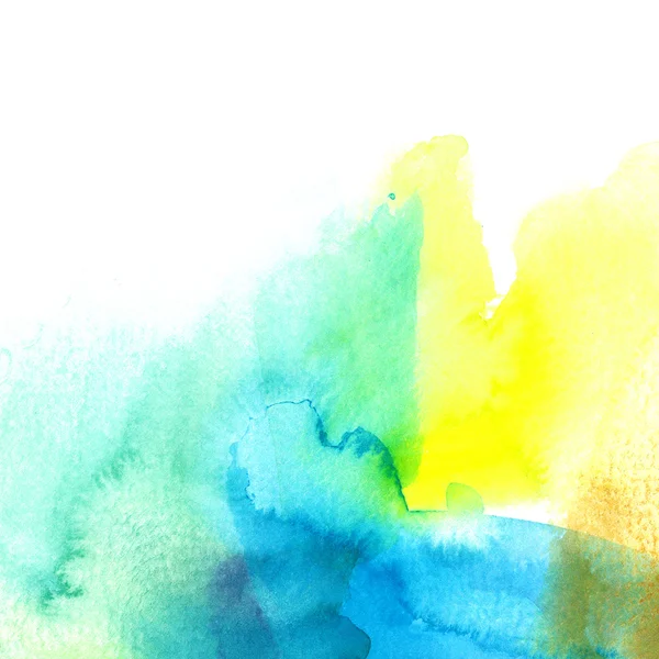 Abstract blue and yellow watercolor background — Stock Photo, Image