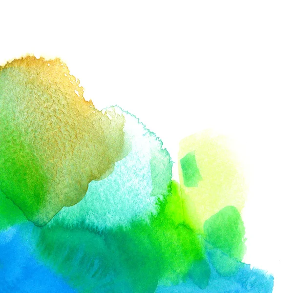 Abstract green blue brown watercolor background, spot — Stock Photo, Image