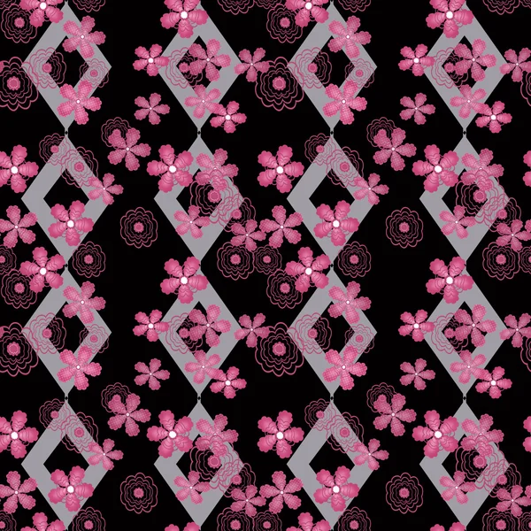 완벽 한 꽃 패턴 줄무늬 배경 — 스톡 사진
