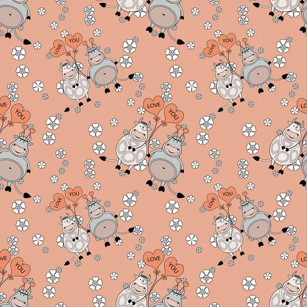 Decorative seamless pattern with funny animals