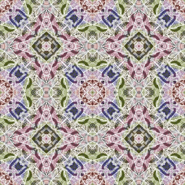 Nahtloses Kaleidoskopisches Muster Rosa Sumpf Flieder Orientalisches Ornament — Stockfoto