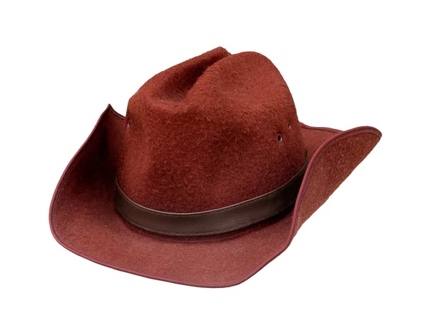 Cappello cowboy primo piano isolato su sfondo bianco — Foto Stock