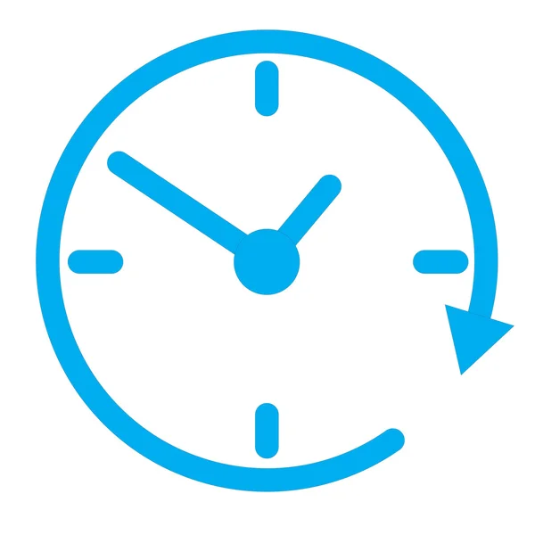 Orologio, icona dell'orologio, icona dell'orologio in stile piatto alla moda isolato su wh — Vettoriale Stock