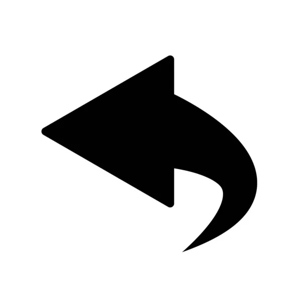 白い背景の矢印アイコン 背中の矢印記号 元に戻せ フラットなスタイル — ストックベクタ