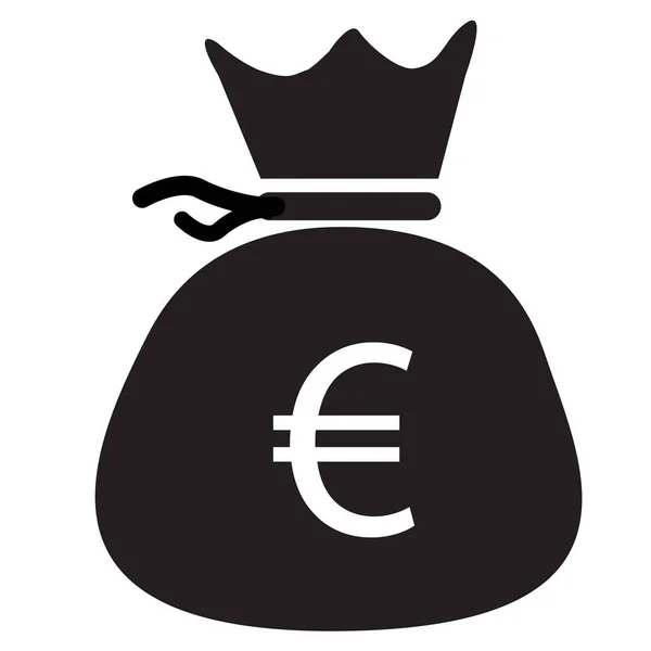 Icône Sac Euro Sur Fond Blanc Style Plat Icône Trésorerie — Image vectorielle