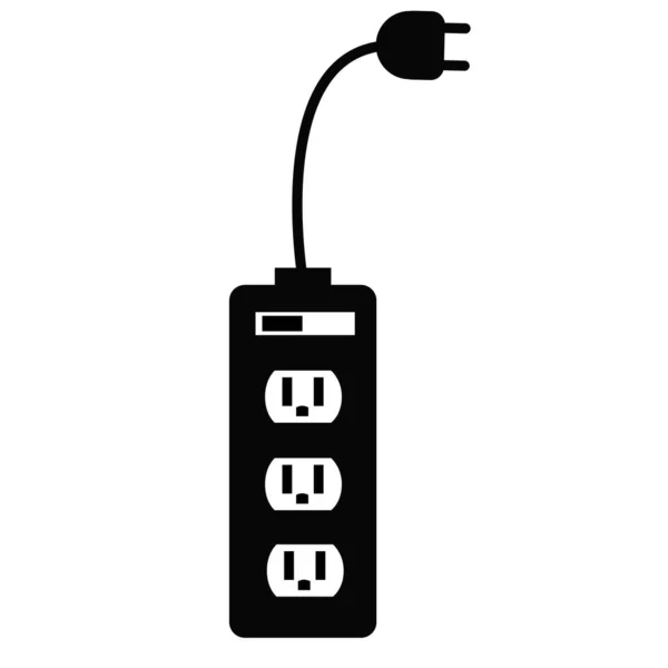 Icône Plugin Électrique Sur Fond Blanc Signe Adaptateur Symbole Charge — Image vectorielle