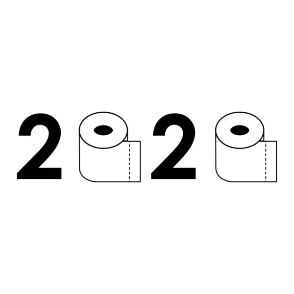 2020 Toilettenpapier Auf Weißem Hintergrund Quarantäne 2020 Mit Toilettenpapier Coronavirus — Stockvektor