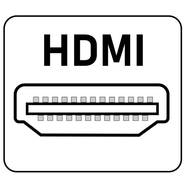 Icône Port Hdmi Sur Fond Blanc Signe Hdmi Style Plat — Image vectorielle