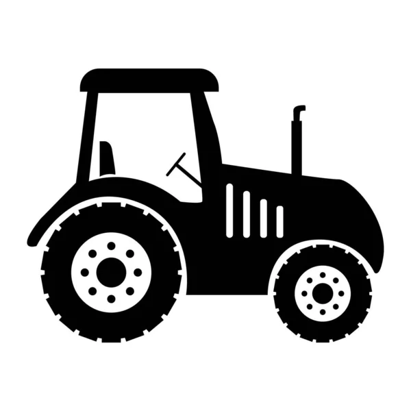 Icono Del Tractor Sobre Fondo Blanco Señal Tractor Granja Estilo — Archivo Imágenes Vectoriales