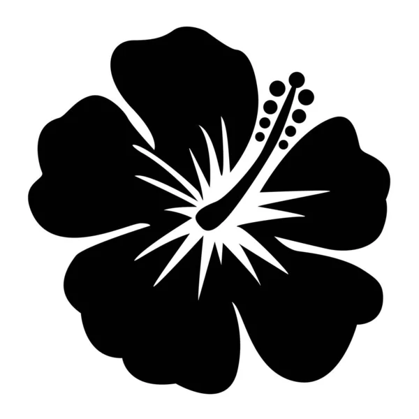 Hibiskus Symbol Auf Weißem Hintergrund Hibiskusblütenzeichen Schwarzes Hibiskusblütensymbol Flacher Stil — Stockvektor