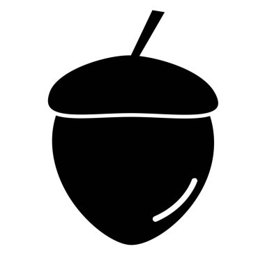 Beyaz arkaplanda meşe palamudu simgesi. Meşe palamudu. Düz stil. meşe palamudu sembolü.