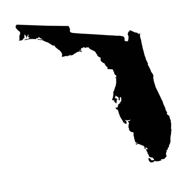 Beyaz arka planda Amerika Birleşik Devletleri Florida ikonu. Florida eyaleti işareti. Florida 'nın kara haritası. düz biçim.