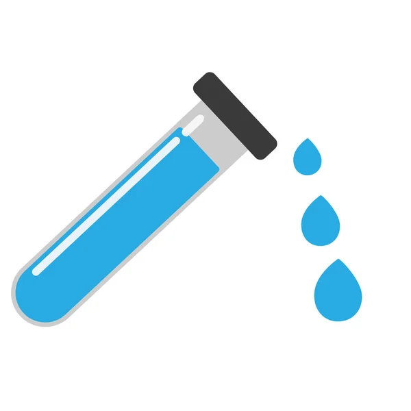 Tubo Ensayo Con Icono Gota Sobre Fondo Blanco Signo Médico — Vector de stock