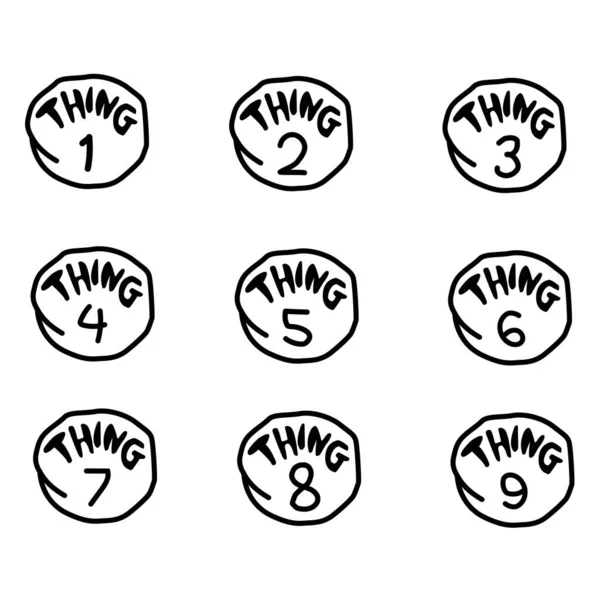 Sign Things Graphic Printable Circles Numbers One Two Three Four — Stock Vector