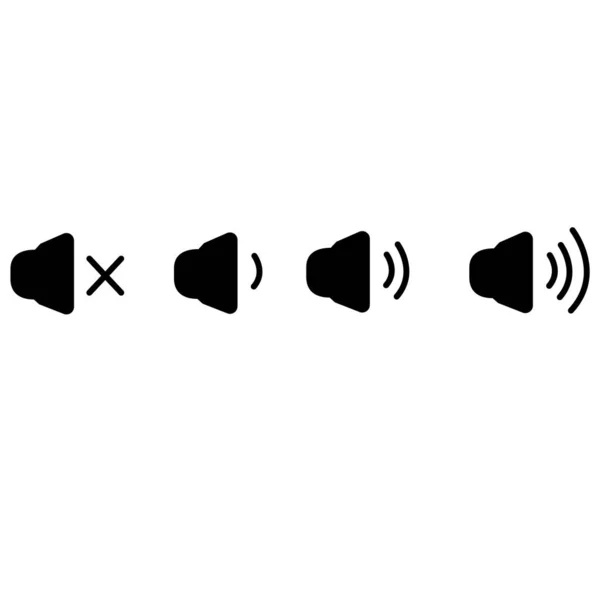 Ensemble Icônes Sonores Sur Fond Blanc Icônes Volume Haut Parleur — Image vectorielle