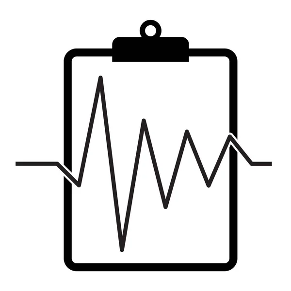 Πρόχειρο Εικονίδιο Παλμού Λευκό Φόντο Σημάδι Ιατρικής Εξέτασης Σύμβολο Ιατρικής — Διανυσματικό Αρχείο