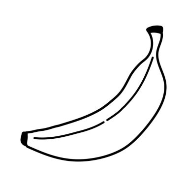 Beyaz arkaplanda muz ikonu. Tek muz işareti. çizgi muz. düz biçim