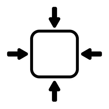 küçük ölçekli sıkıştırma simgesi beyaz arkaplanda. Düz stil. sıkıştırma boyut işareti. 